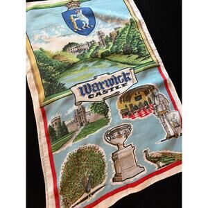 Warwick Castle  Tea Towel  Vintage Linen Blend Warwickshire England – 18x29